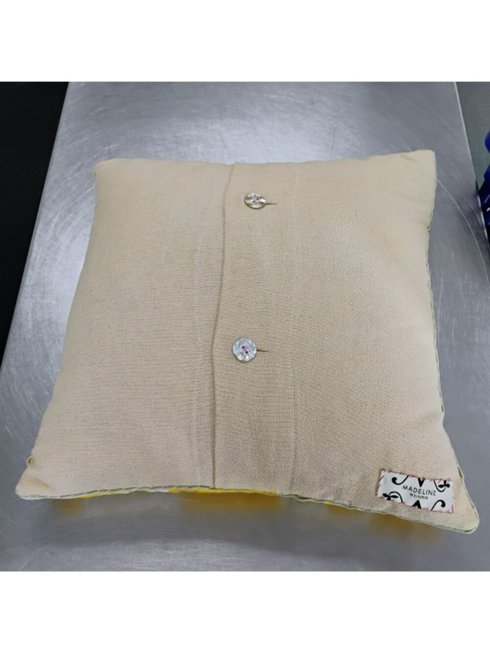 Authentic Madeline Weinrib Luce Ikat Silk Pillow Buttercup Yellow Down Insert 18 - Picture 4 of 6
